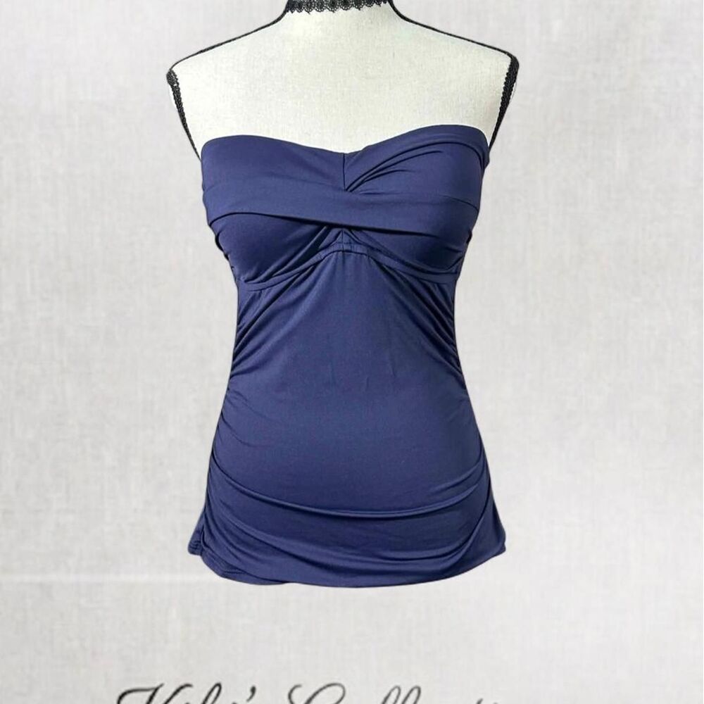 Anne-cole Women's Navy and Blue Crop-top